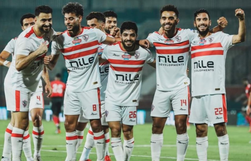 فرحة لاعبي الزمالك في الفوز على الداخلية 