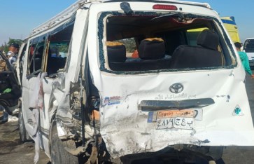 حادث تصادم بالطريق الصحراوي بالبحيرة  حادث تصادم بالطريق الصحراوي بالبحيرة