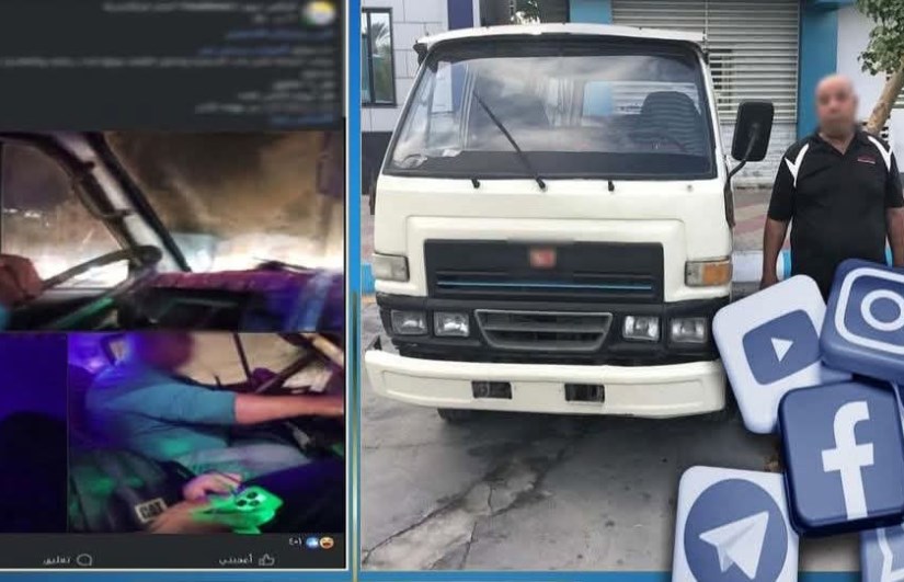 القبض على سائق ميكروباص يدخن شيشة أثناء القيادة القبض على سائق ميكروباص يدخن شيشة أثناء القيادة