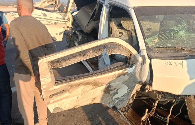 حادث تصادم بالطريق الصحراوي بالبحيرة حادث تصادم بالطريق الصحراوي بالبحيرة