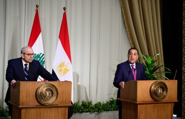 المؤتمر الصحفى لرئيسى وزراء مصر ولبنان