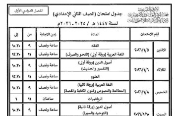 جدول امتحانات الأزهر الشريف 