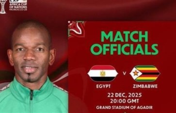طاقم حكام مباراة مصر وزيمبابوي