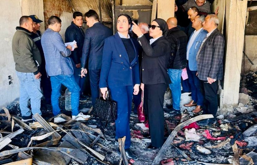 حريق سوق الخواجات بالمنصورة.