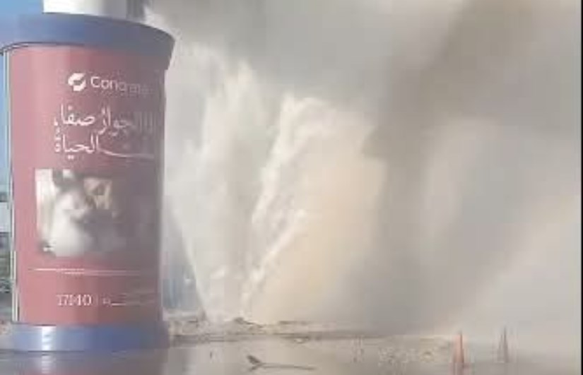 انفجار ماسورة صرف صحي