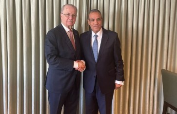 وزير الخارجية ونظيره الفلسطيني  وزير الخارجية ونظيره الفلسطيني