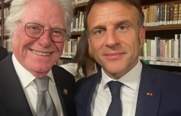 حسين فهمي وماكرون  حسين فهمي وماكرون