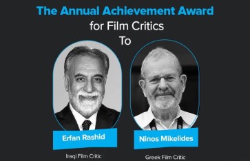 الناقد العراقي عرفان رشيد والقبرصي نينوس ميكيليدس