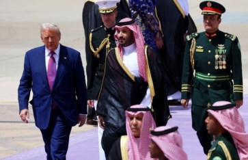 ولى العهد السعودى يستقبل الرئيس الأمريكى