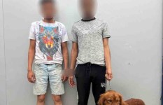 المتهمين والكلب المستخدم في الواقعة  المتهمين والكلب المستخدم في الواقعة