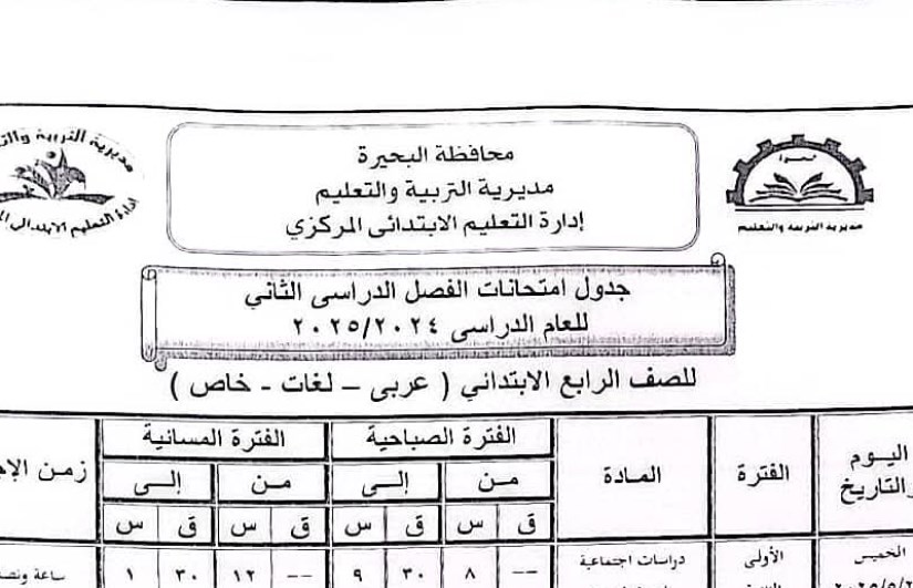 جدول امتحانات جدول امتحانات