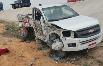 حادث تصادم بالطريق الصحراوي بالبحيرة 