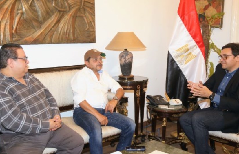 وزير الثقافة ومحمد هنيدي وخالد جلال وزير الثقافة ومحمد هنيدي وخالد جلال