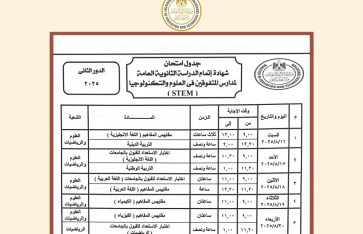 جدول امتحانات الثانوية العامة  جدول امتحانات الثانوية العامة