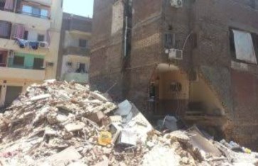 انهيار عقار في الساحل بشبرا  انهيار عقار في الساحل بشبرا