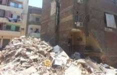 انهيار عقار في الساحل بشبرا  انهيار عقار في الساحل بشبرا