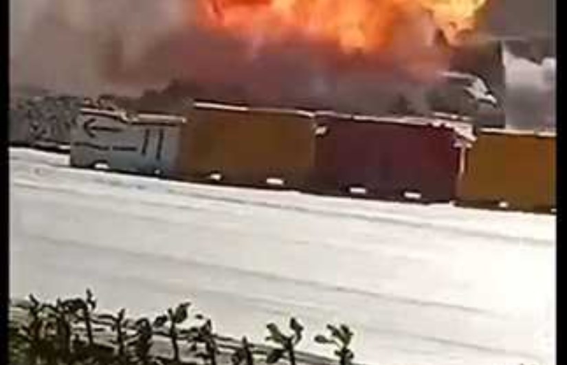 انفجار خط غاز الواحات انفجار خط غاز الواحات