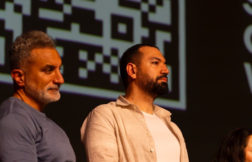 معز مسعود وباسم يوسف في لندن معز مسعود وباسم يوسف في لندن