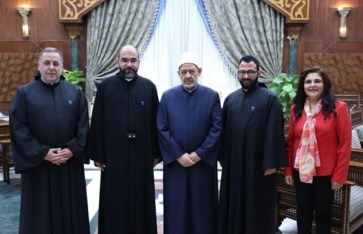 شيخ الأزهر ووفد الرهبانية  شيخ الأزهر ووفد الرهبانية