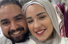 أسما شريف منير وزوجها 