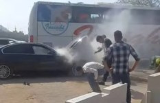 حريق  سيارة شوبير 