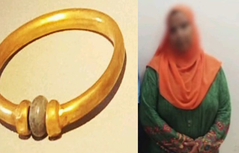 المتهمة بسرقة أسورة ذهبية من المتحف المصري المتهمة بسرقة أسورة ذهبية من المتحف المصري