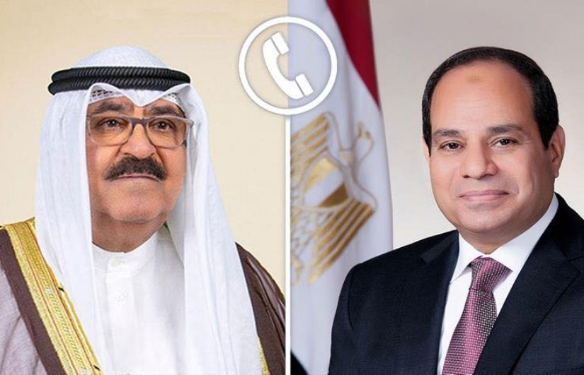 اتصال تليفونى بين السيسى وأمير الكويت اتصال تليفونى بين السيسى وأمير الكويت