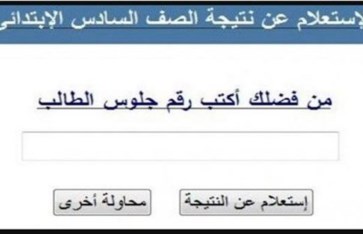 نتيجة الصف السادس الابتدائي 