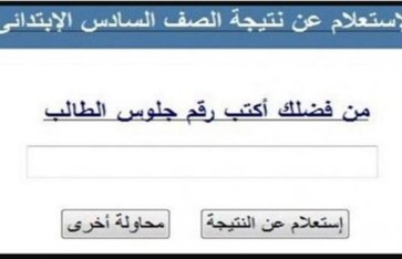 نتيجة الصف السادس الابتدائي 