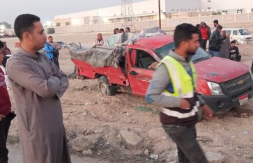 انقلاب سيارة محملة بالعمالة الزراعية بالبحيرة 