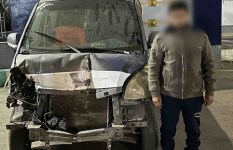 سائق ميكروباص صدم صاحب تروسيكل 