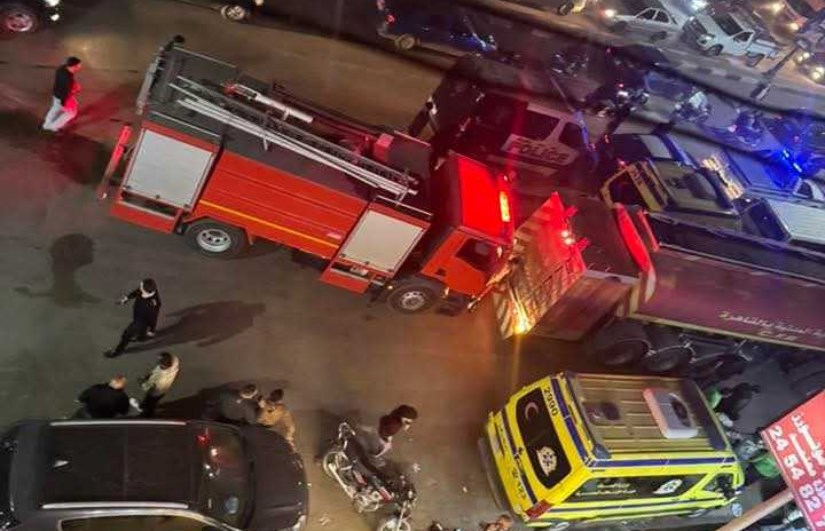 حريق مصنع ملابس بحي الزيتون