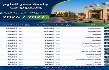 مصروفات جامعة مصر للعلوم والتكنولوجيا 