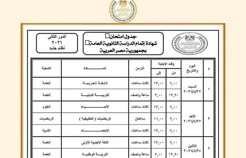 امتحانات الدور الثاني 